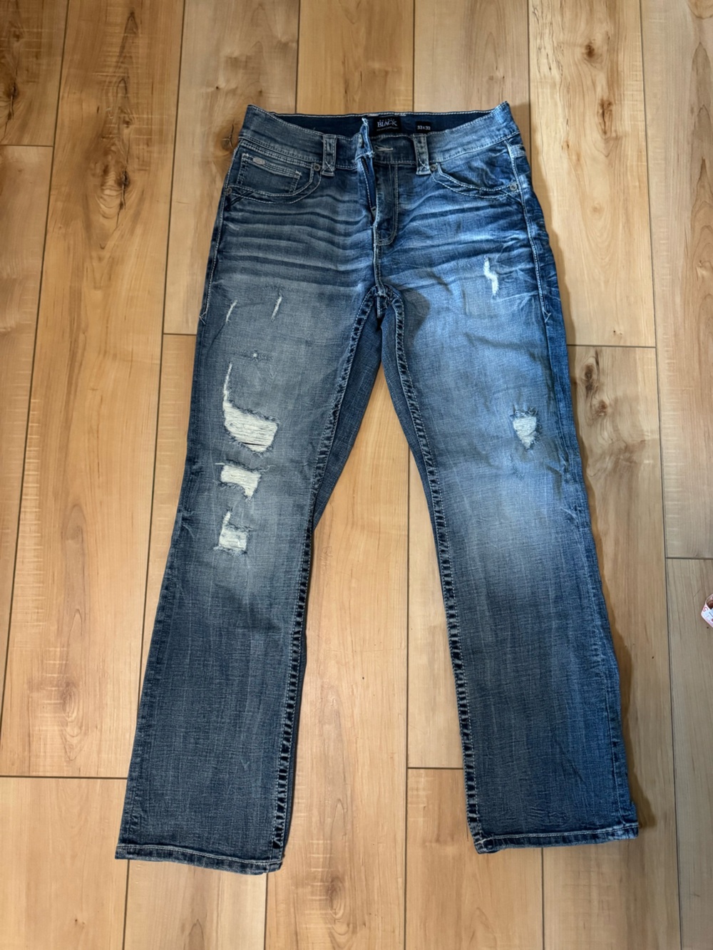 Men's The Buckle Black Distressed Dark Wash Jeans